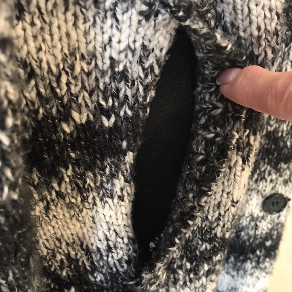 Michael Kors Black, Gray & White Long Knit Cardigan - Picture 9 of 14
